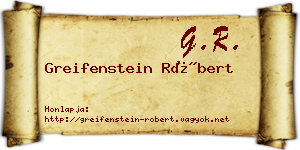 Greifenstein Róbert névjegykártya