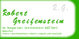 robert greifenstein business card